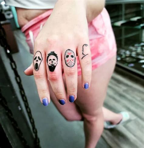 simple horror movie tattoos|small creepy tattoos.